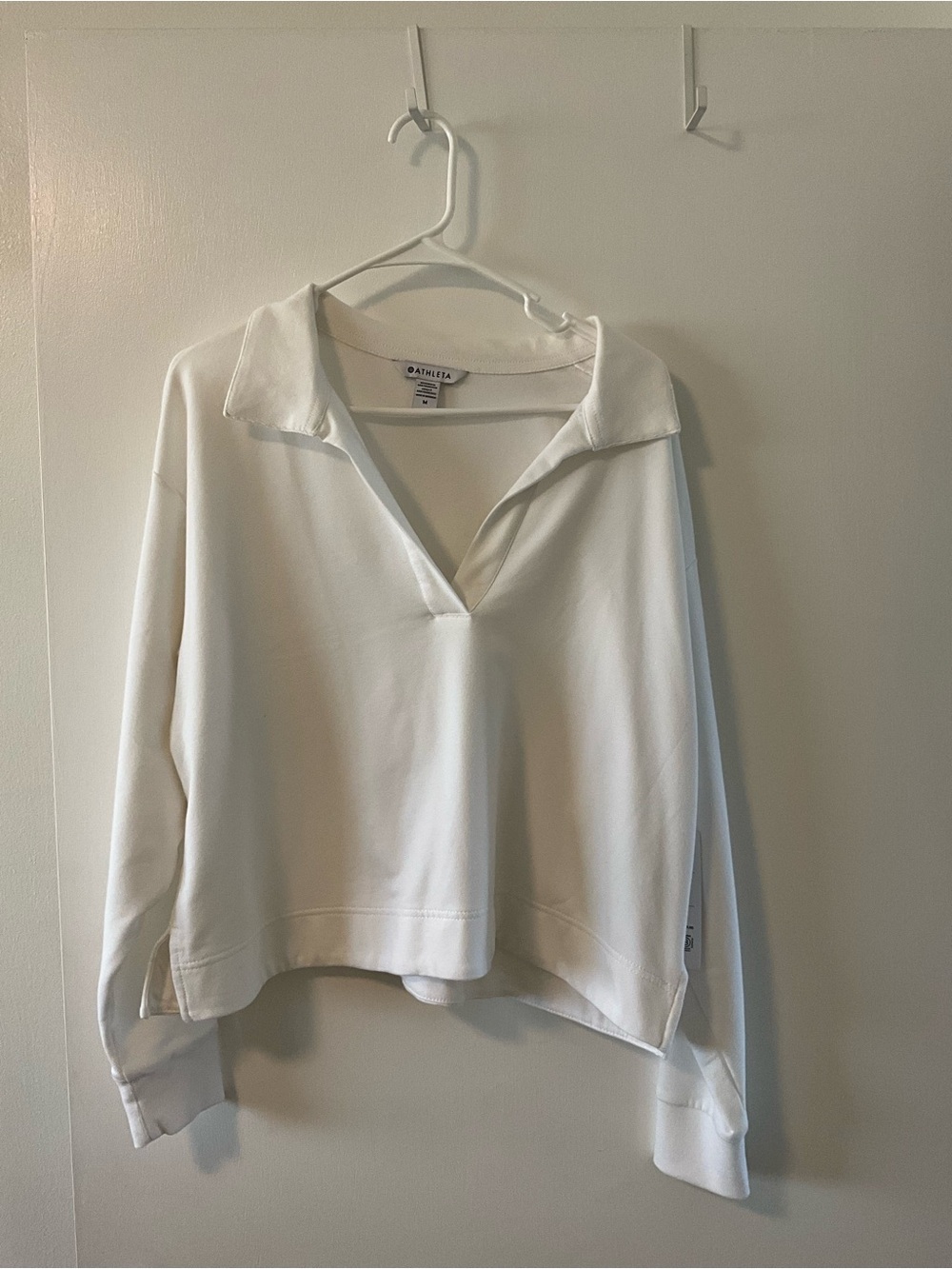 Athleta RETROTERRY POLO
SWEATSHIRT white NWT